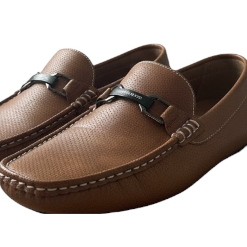 Aston Marc Mens Tan Leather Perforated Driving Moccasins Loafers‎ Shoes US 13 - Picture 4 of 9